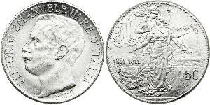 2 Lira Kingdom of Italy (1861-1946) Platinum/Silver Victor Emmanuel III of Italy (1869 - 1947)