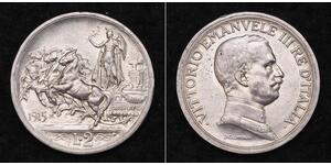 2 Lira Kingdom of Italy (1861-1946) Silber Vittorio Emanuele III (1869 - 1947)