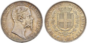 2 Lira Kingdom of Italy (1861-1946) Silber Victor Emmanuel II of Italy (1820 - 1878)