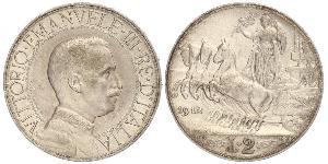 2 Lira Kingdom of Italy (1861-1946) Silber Vittorio Emanuele III (1869 - 1947)