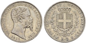 2 Lira Kingdom of Italy (1861-1946) Silber Victor Emmanuel II of Italy (1820 - 1878)