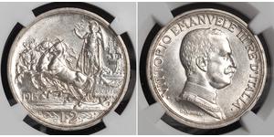 2 Lira Kingdom of Italy (1861-1946) Silber Vittorio Emanuele III (1869 - 1947)