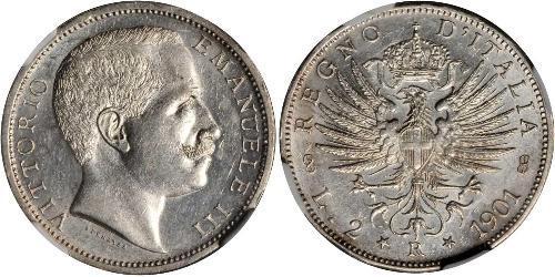2 Lira Kingdom of Italy (1861-1946) Silber Vittorio Emanuele III (1869 - 1947)