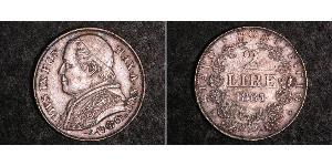 2 Lira Kirchenstaat (752-1870) Silber Pius IX (1792- 1878)