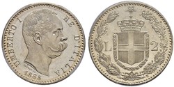 2 Lira Italy Silver Umberto I (1844-1900)