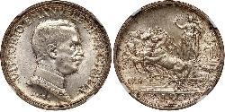 2 Lira Kingdom of Italy (1861-1946)  Victor Emmanuel III of Italy (1869 - 1947)
