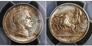 2 Lira 意大利王國 (1861-1946)  维托里奥·埃马努埃莱三世 (1869 - 1947)