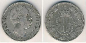 2 Lira 意大利 銀 Umberto I (1844-1900)