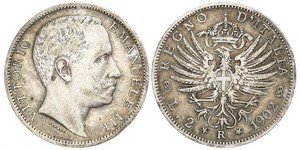 2 Lira 意大利王國 (1861-1946) 銀 Vittorio Emanuele III (1869 - 1947)
