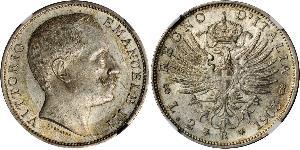2 Lira 意大利王國 (1861-1946) 銀 Vittorio Emanuele III (1869 - 1947)