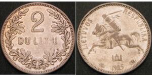 2 Litas Litauen Silber 