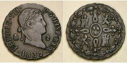2 Maravedi Kingdom of Spain (1814 - 1873) Cobre 