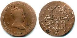 2 Maravedi Kingdom of Spain (1814 - 1873) 銅 
