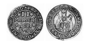 2 Marck Reichsstadt Aachen (1306 - 1801) Silber Franz I. Stephan (HRR)(1708-1765)
