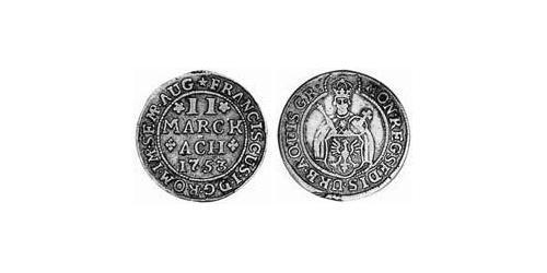 2 Marck Reichsstadt Aachen (1306 - 1801) Silber Franz I. Stephan (HRR)(1708-1765)