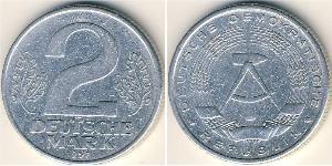 2 Mark República Democrática Alemana (1949-1990) Aluminio 