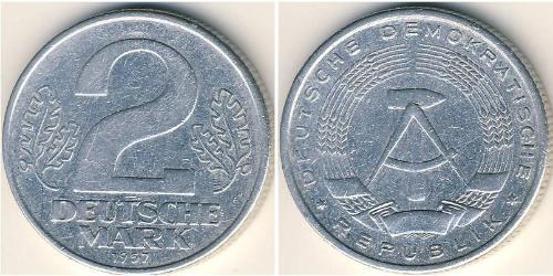 2 Mark República Democrática Alemana (1949-1990) Aluminio 