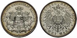 2 Mark Allemagne / Hambourg Argent 