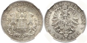 2 Mark Allemagne / Hambourg Argent 