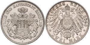 2 Mark Allemagne / Hambourg Argent 