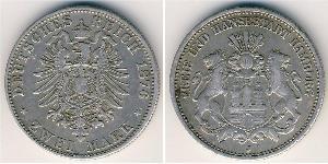 2 Mark Allemagne / Hambourg Argent 