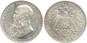 2 Mark Duché de Saxe-Meiningen (1680 - 1918) Argent Georges II de Saxe-Meiningen-Hildburghausen
