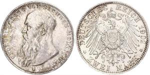 2 Mark Duché de Saxe-Meiningen (1680 - 1918) Argent Georges II de Saxe-Meiningen-Hildburghausen