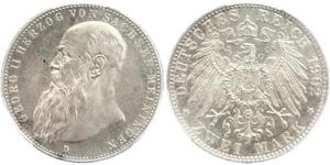 2 Mark Duché de Saxe-Meiningen (1680 - 1918) Argent Georges II de Saxe-Meiningen-Hildburghausen