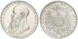 2 Mark Duché de Saxe-Meiningen (1680 - 1918) Argent Georges II de Saxe-Meiningen-Hildburghausen