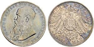 2 Mark Duché de Saxe-Meiningen (1680 - 1918) Argent Georges II de Saxe-Meiningen-Hildburghausen
