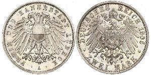 2 Mark Free City of Lübeck Argent 