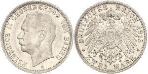 2 Mark Grand-duché de Bade (1806-1918) Argent Frédéric II de Bade (1857-1928) (1857 - 1928)