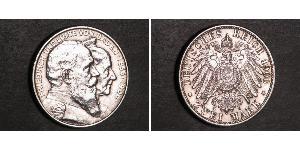 2 Mark Grand-duché de Bade (1806-1918) Argent Frédéric Ier de Bade (1826-1907) (1826 - 1907)