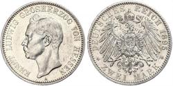 2 Mark Grand-duché de Hesse (1806 - 1918) Argent Ernest-Louis de Hesse (1868 - 1937)