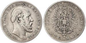 2 Mark Grand-duché de Mecklembourg-Schwerin (1352-1918) Argent Frédéric-François II de Mecklembourg-Schwerin