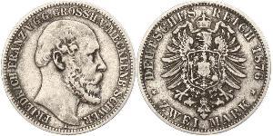 2 Mark Grand-duché de Mecklembourg-Schwerin (1352-1918) Argent Frédéric-François II de Mecklembourg-Schwerin