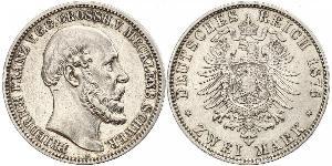 2 Mark Grand-duché de Mecklembourg-Schwerin (1352-1918) Argent Frédéric-François II de Mecklembourg-Schwerin