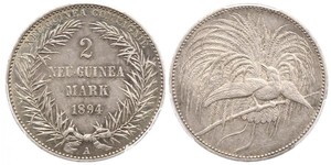 2 Mark Nouvelle-Guinée Argent 