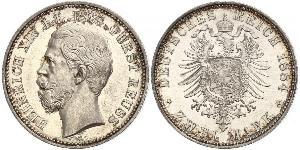 2 Mark Principauté Reuss branche aînée (1778 - 1918) Argent Heinrich XIV, Prince Reuss Younger Line