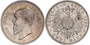 2 Mark Principauté de Lippe (1123 - 1918) Argent Georges de Schaumbourg-Lippe