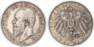 2 Mark Principauté de Lippe (1123 - 1918) Argent Georges de Schaumbourg-Lippe