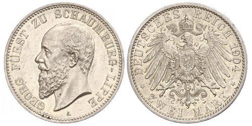 2 Mark Principauté de Lippe (1123 - 1918) Argent Georges de Schaumbourg-Lippe