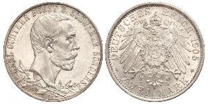 2 Mark Principauté de Schwarzbourg-Sondershausen (1599-1920) Argent 