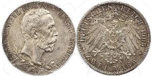 2 Mark Principauté de Schwarzbourg-Sondershausen (1599-1920) Argent 