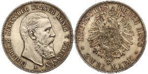 2 Mark Royaume de Prusse (1701-1918) Argent Frédéric III (Empire allemand) (1831-1888)