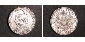 2 Mark Royaume de Prusse (1701-1918) Argent Wilhelm II, German Emperor (1859-1941)