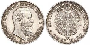 2 Mark Royaume de Prusse (1701-1918) Argent Frédéric III (Empire allemand) (1831-1888)