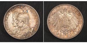2 Mark Royaume de Prusse (1701-1918) Argent Wilhelm II, German Emperor (1859-1941)