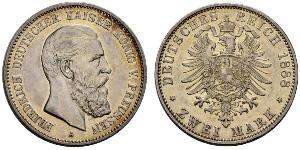 2 Mark Royaume de Prusse (1701-1918) Argent Frédéric III (Empire allemand) (1831-1888)