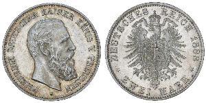 2 Mark Royaume de Prusse (1701-1918) Argent Frédéric III (Empire allemand) (1831-1888)